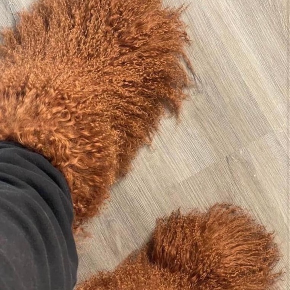 Caramel Shaggy Real Fur Boots - Picture 3 of 4